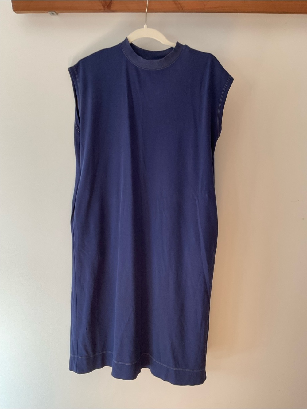 Muji Indigo Navy Blue Sleeveless Midi Dress S